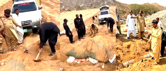 ٍڈیرہ: بی ایم پی کی کاروائی سمگلروں کی قبر کشائی زیر زمین دفن کروڑوں کا سامان برآمد