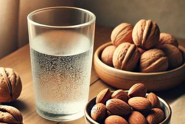 "Health Benefits of Almonds and Walnuts with Hydration"