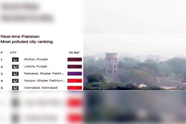 ملتان فضائی آلودگی میں پہلے،لاہور دوسرے نمبر پر،پنجاب میں سموگ کا راج ،شہری بیمار